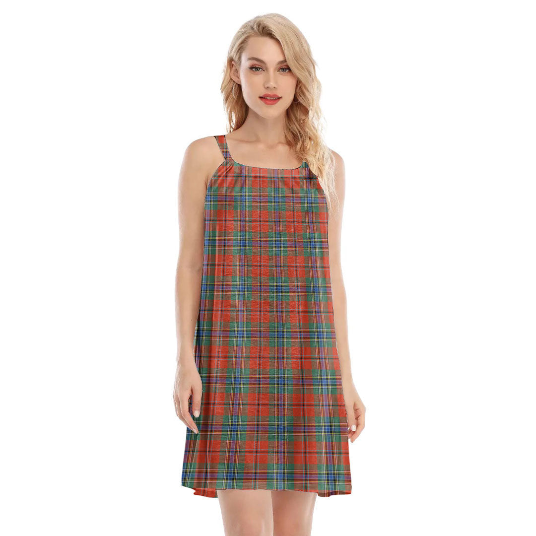 MacLean of Duart Ancient Tartan Plaid O-neck Cami Dress