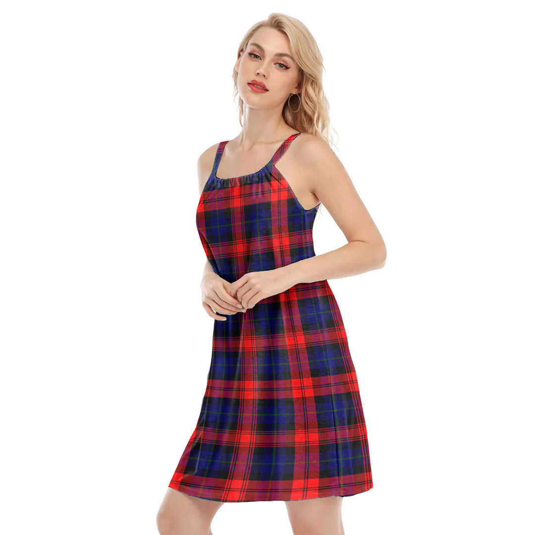 MacLachlan Modern Tartan Plaid O-neck Cami Dress