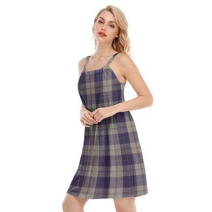 Cunningham Dress Blue Dancers Tartan Plaid O-neck Cami Dress