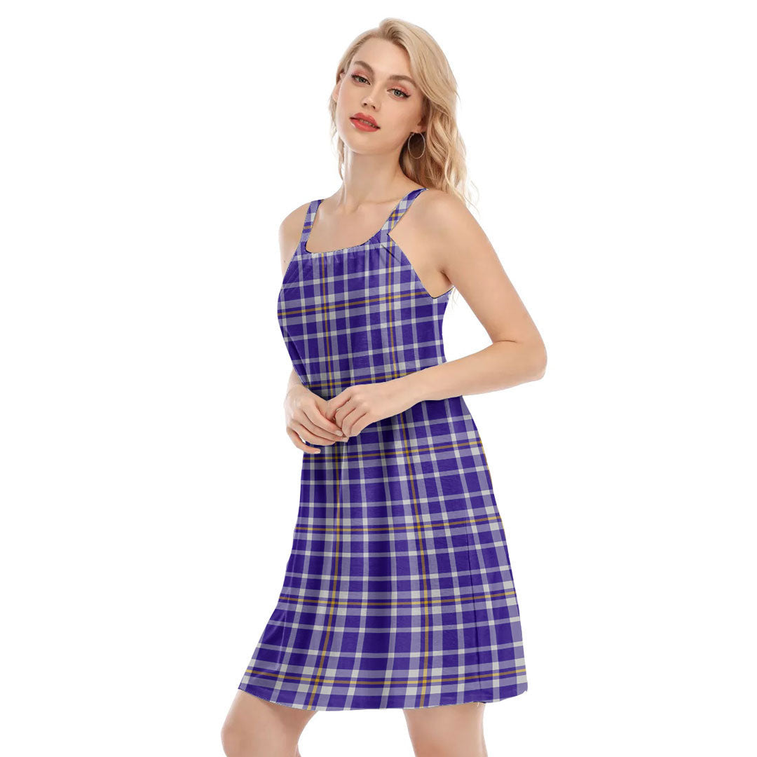 Ochterlony Tartan Plaid O-neck Cami Dress