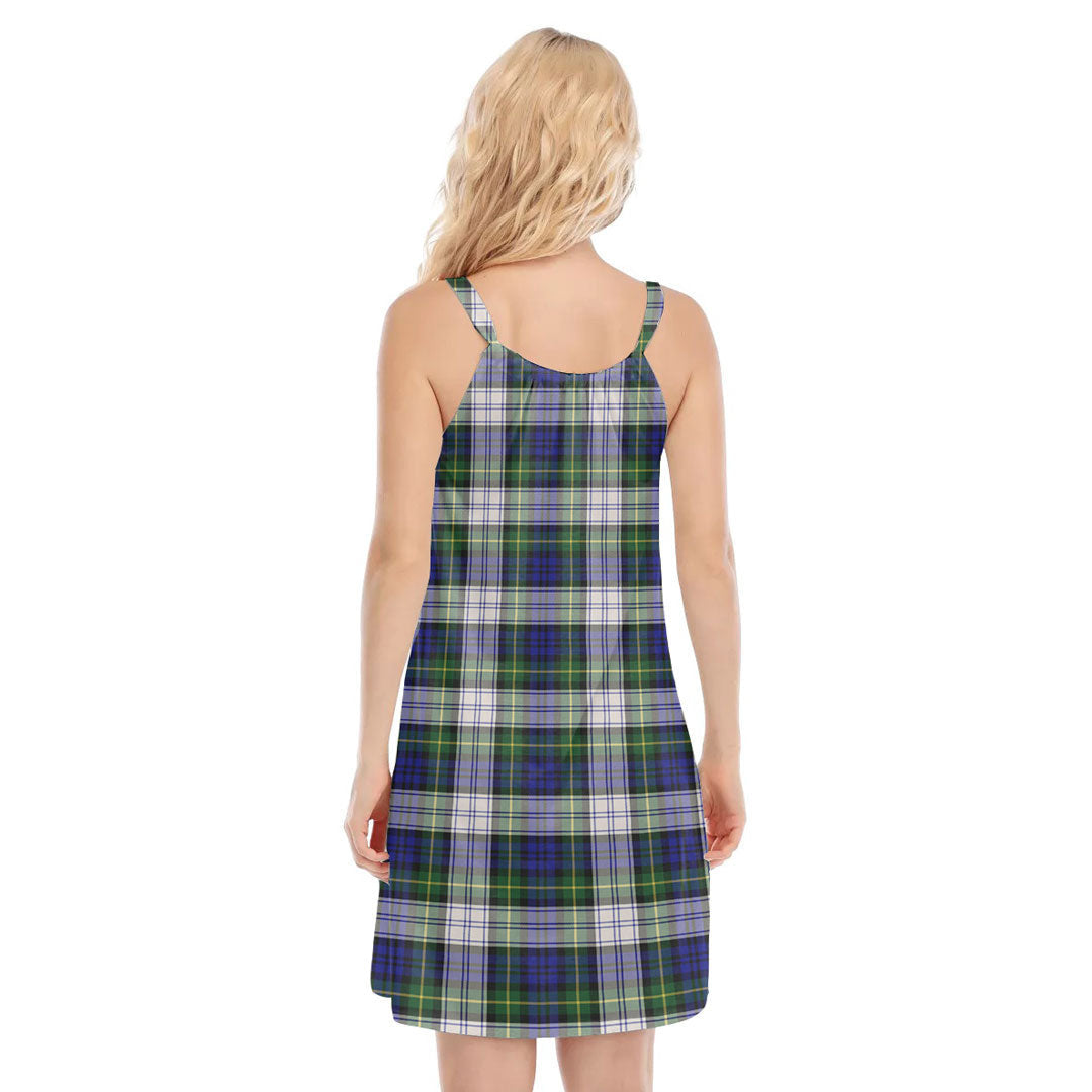 Gordon Dress Modern Tartan Plaid O-neck Cami Dress