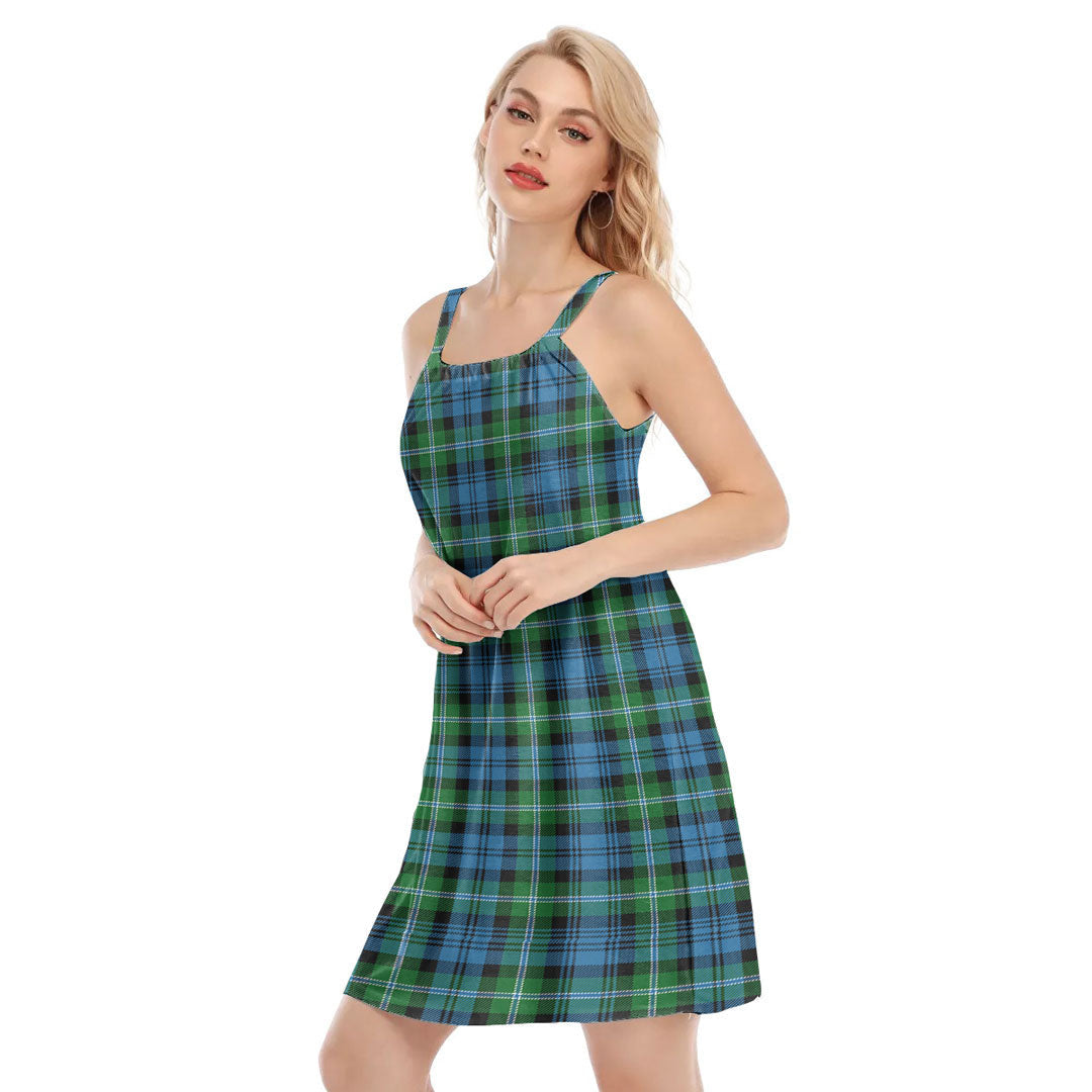 Lyon Tartan Plaid Tartan Plaid O-neck Cami Dress