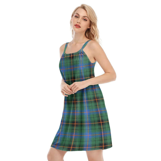 Davidson Ancient Tartan Plaid O-neck Cami Dress