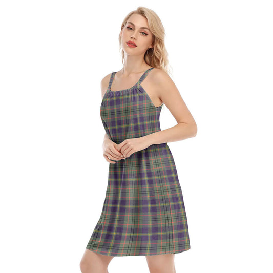 Taylor Weathered Tartan Plaid O-neck Cami Dress