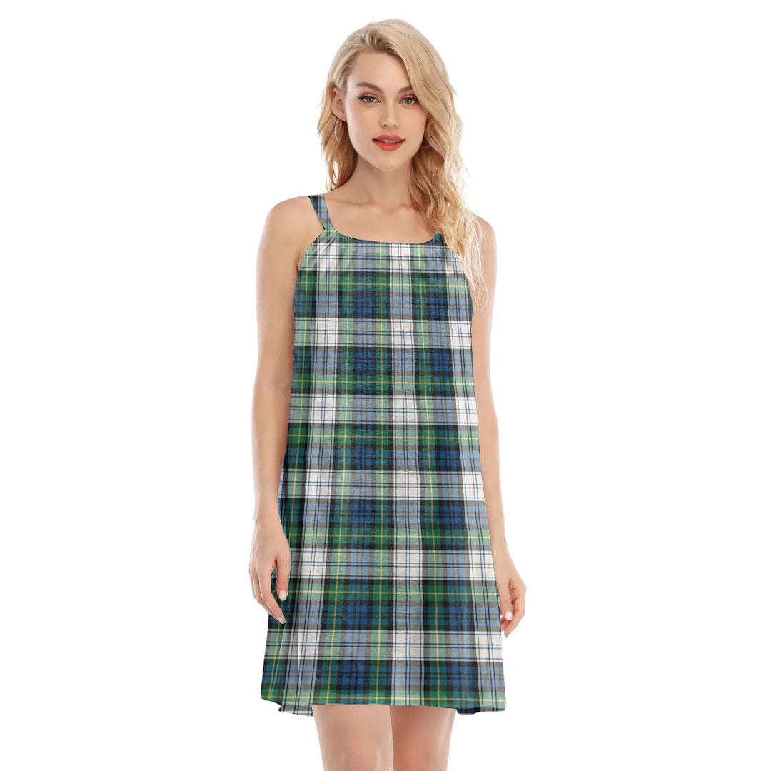 Gordon Dress Ancient Tartan Plaid O-neck Cami Dress