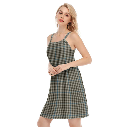 Haig Check Tartan Plaid O-neck Cami Dress