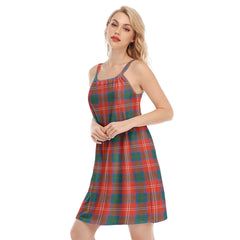 Chisholm Ancient Tartan Plaid O-neck Cami Dress