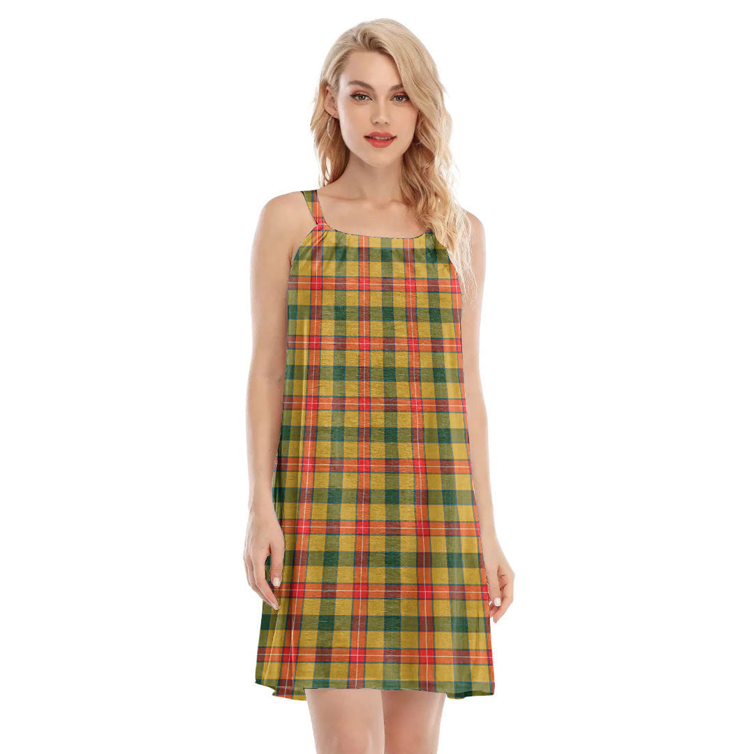 Baxter Tartan Plaid O-neck Cami Dress