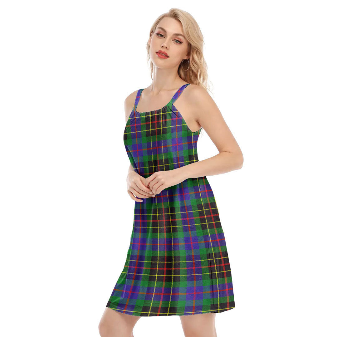 Brodie Hunting Modern Tartan Plaid O-neck Cami Dress