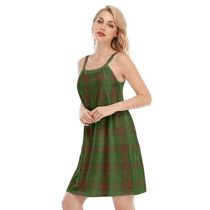 Maxwell Hunting Tartan Plaid O-neck Cami Dress