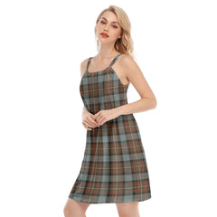 Fergusson Weathered Tartan Plaid O-neck Cami Dress