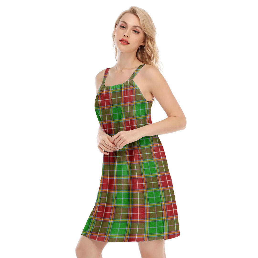 Baxter Modern Tartan Plaid O-neck Cami Dress