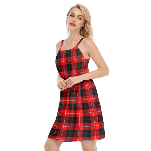 Cunningham Modern Tartan Plaid O-neck Cami Dress