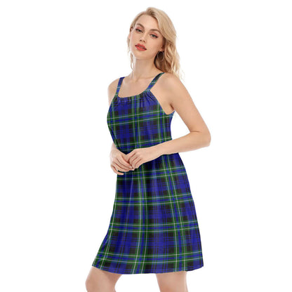 Arbuthnot Modern Tartan Plaid O-neck Cami Dress