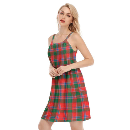 Dalziel Modern Tartan Plaid O-neck Cami Dress