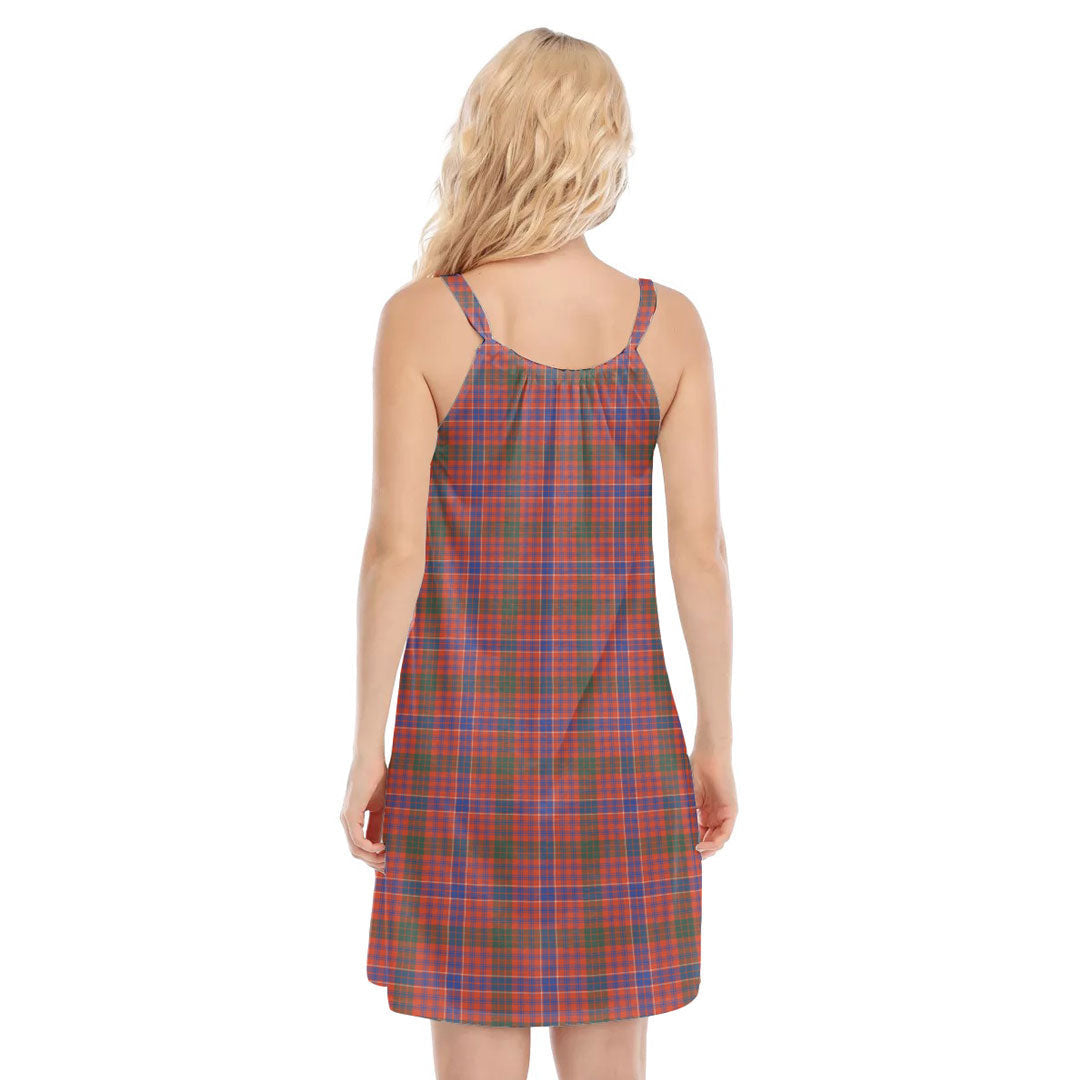 MacRae Ancient Tartan Plaid O-neck Cami Dress