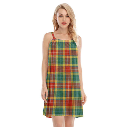 Buchanan Old Sett Tartan Plaid O-neck Cami Dress