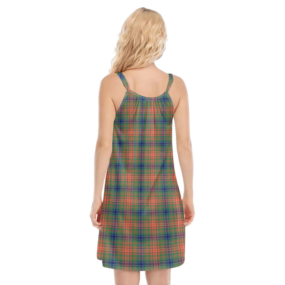 Wilson Ancient Tartan Plaid O-neck Cami Dress