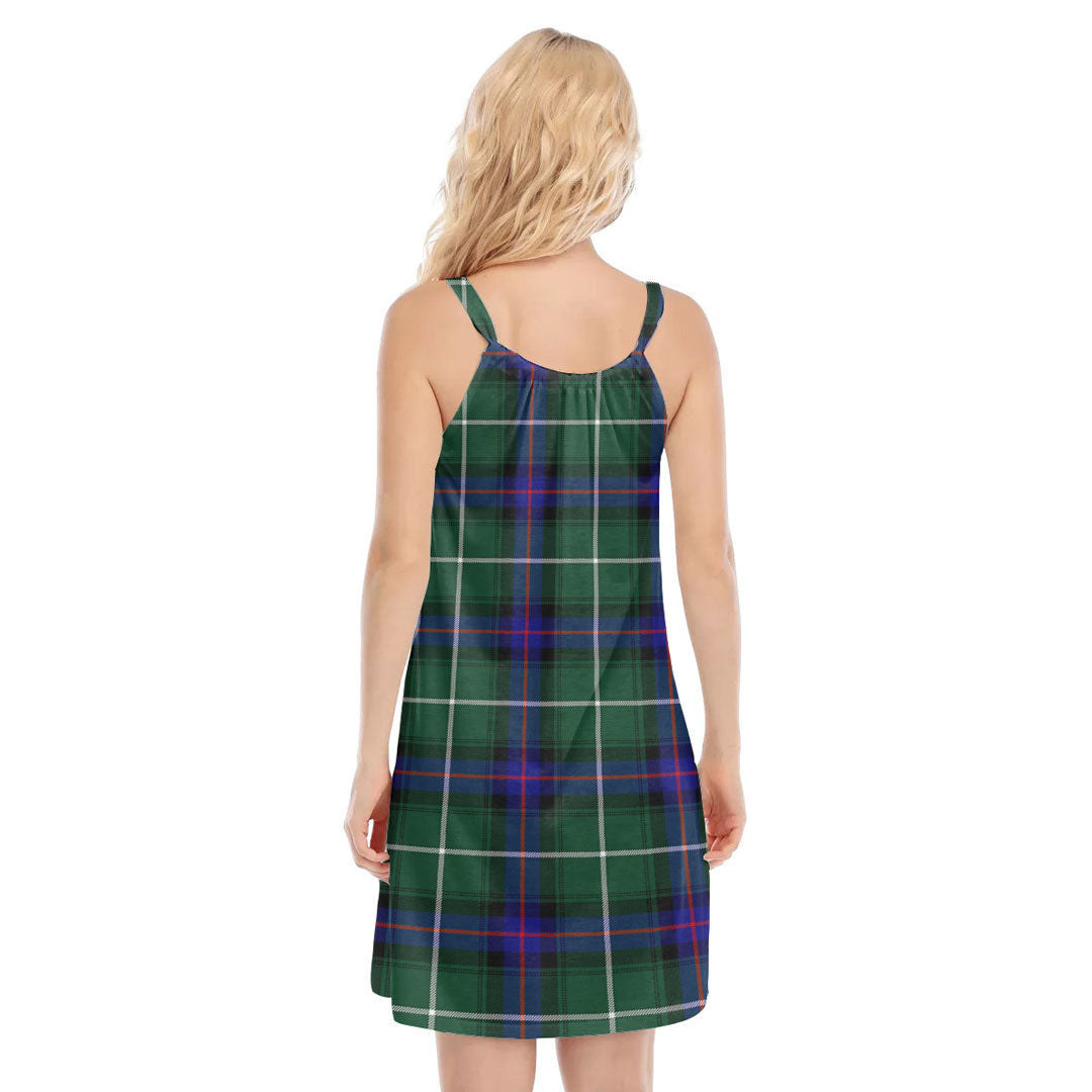 MacDonald of the Isles Hunting Modern Tartan Plaid O-neck Cami Dress