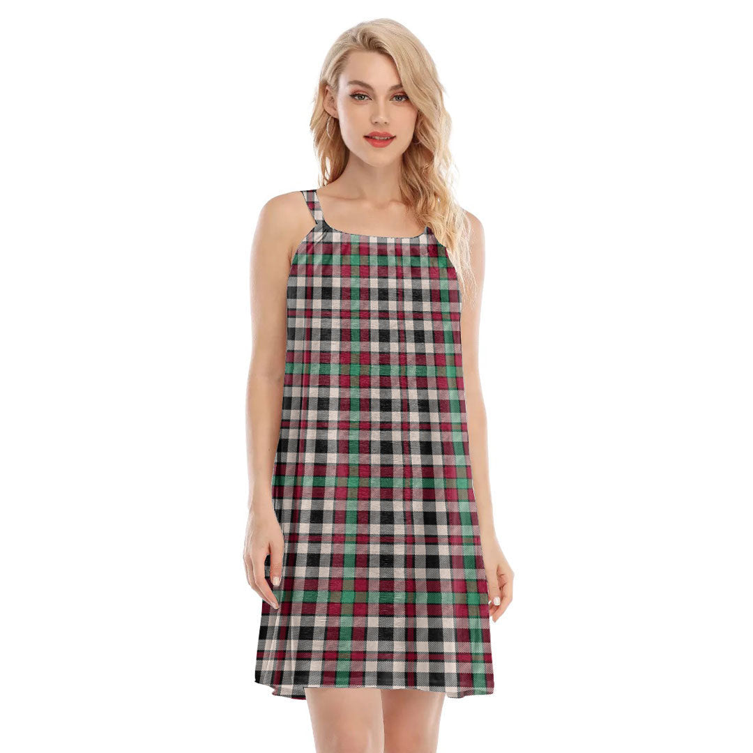 Borthwick Dress Ancient Tartan Plaid O-neck Cami Dress