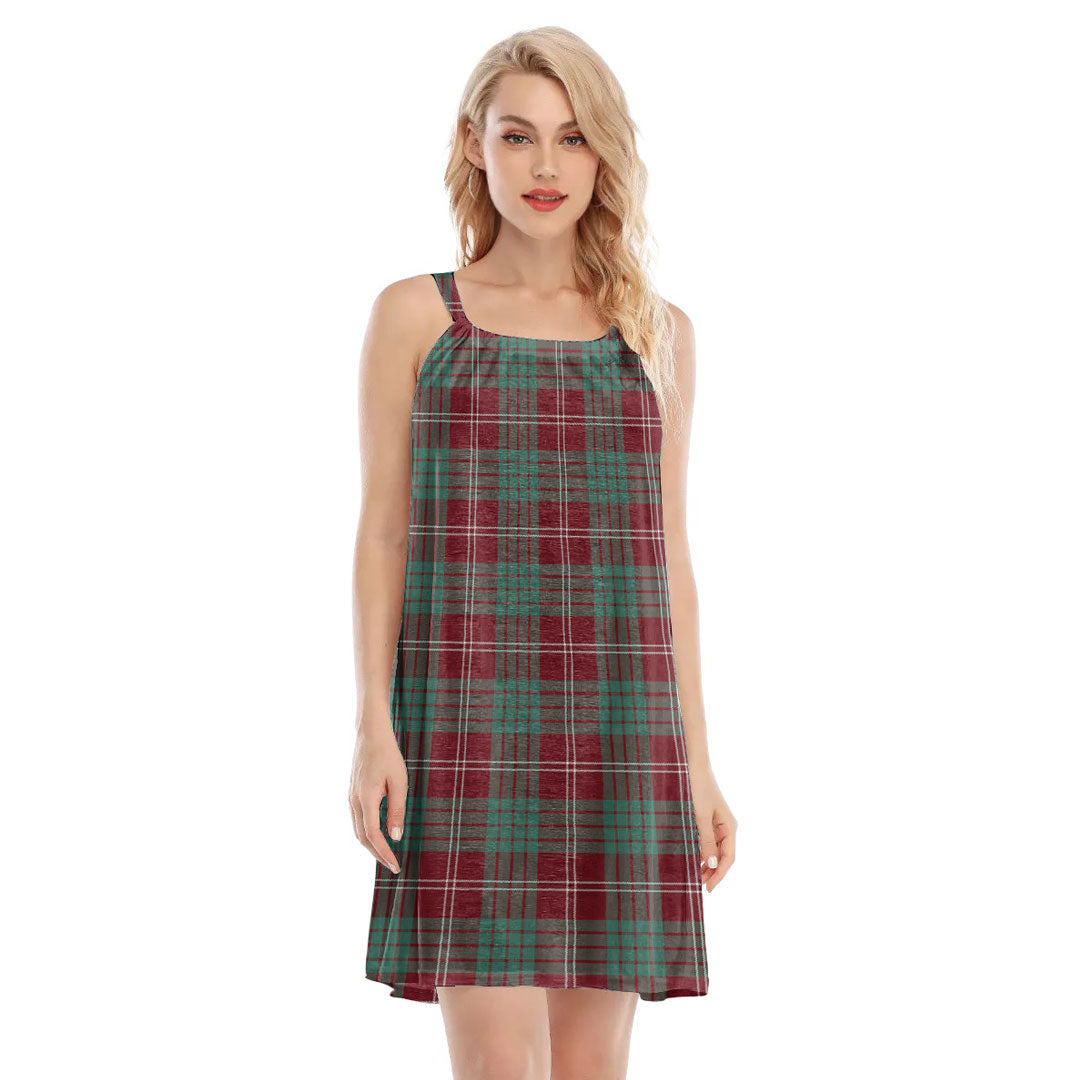 Crawford Modern Tartan Plaid O-neck Cami Dress