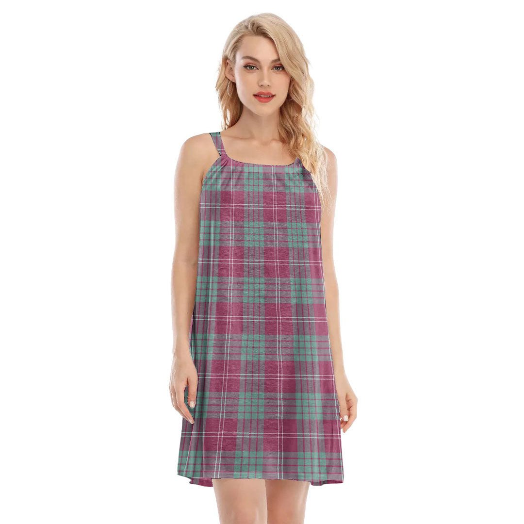 Crawford Ancient Tartan Plaid O-neck Cami Dress