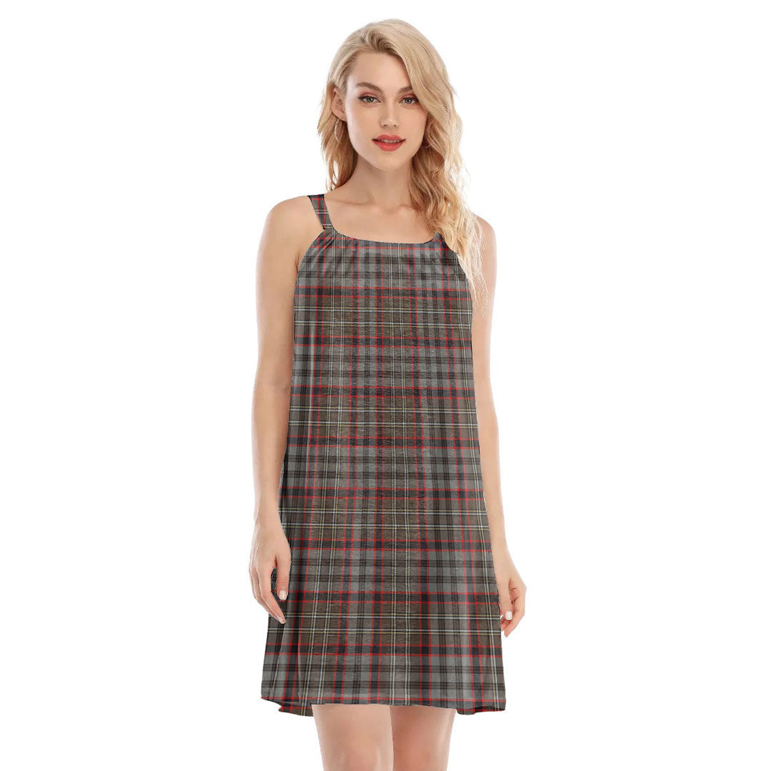 Nicolson Hunting Weathered Tartan Plaid O-neck Cami Dress