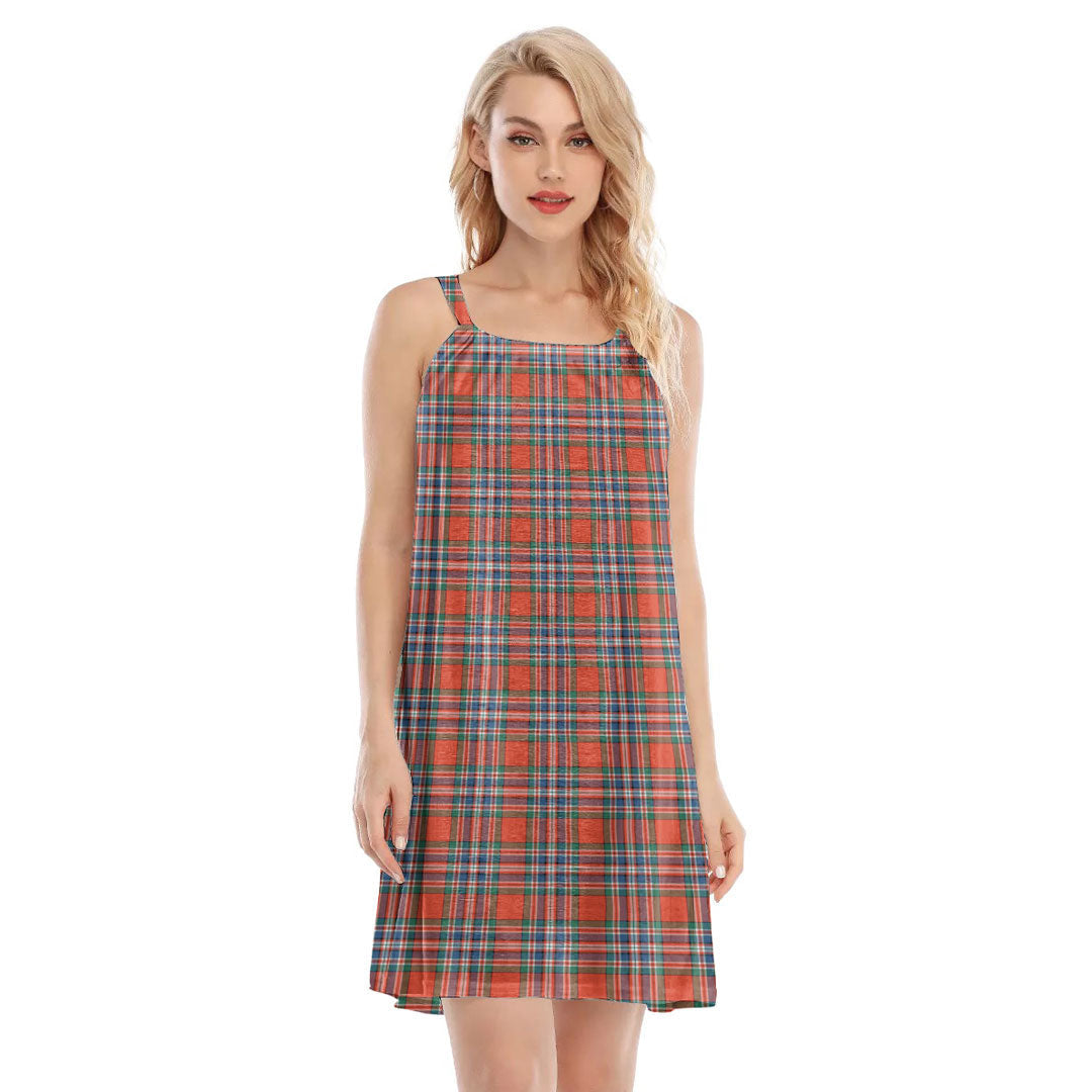 MacFarlane Ancient Tartan Plaid O-neck Cami Dress