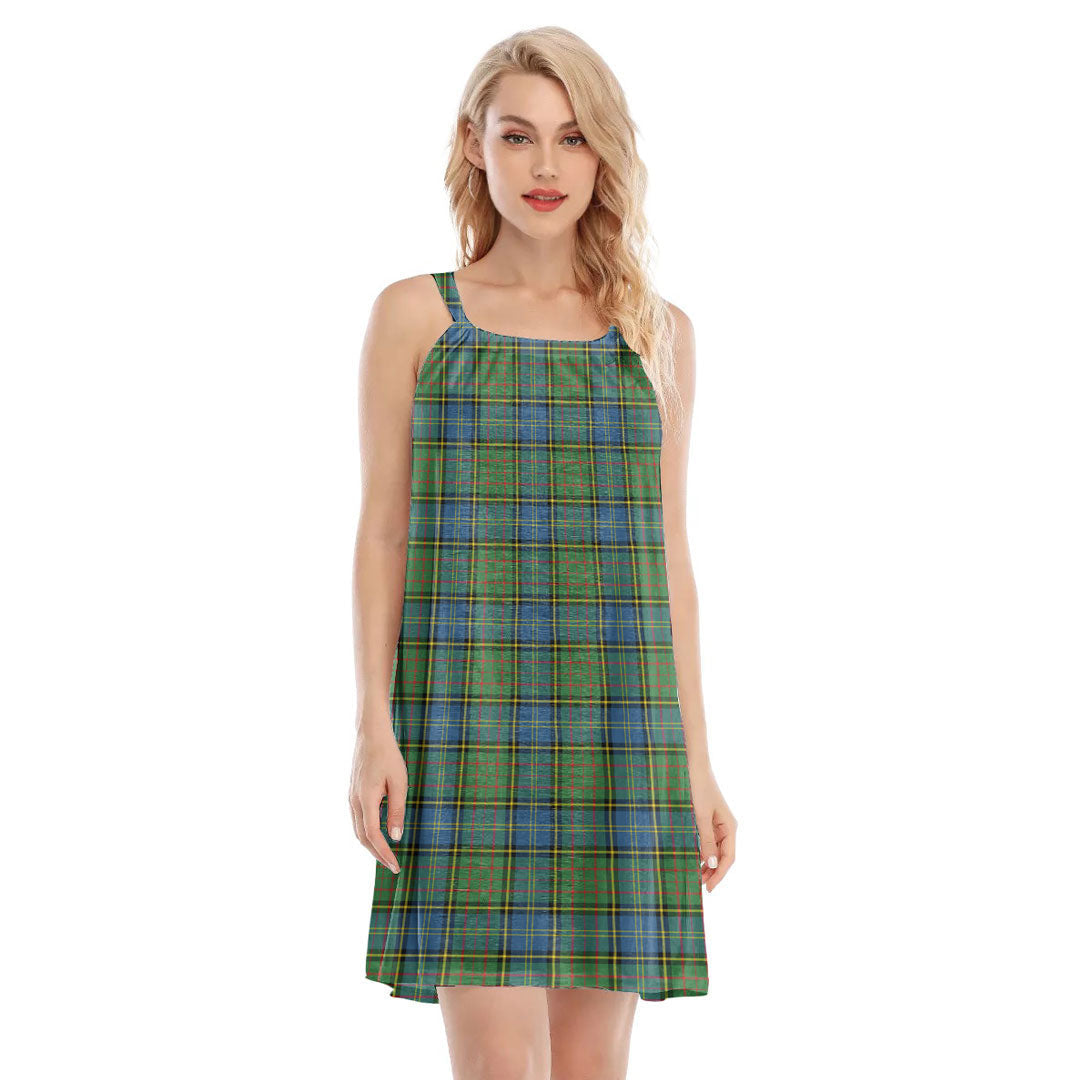 MacMillan Hunting Ancient Tartan Plaid O-neck Cami Dress