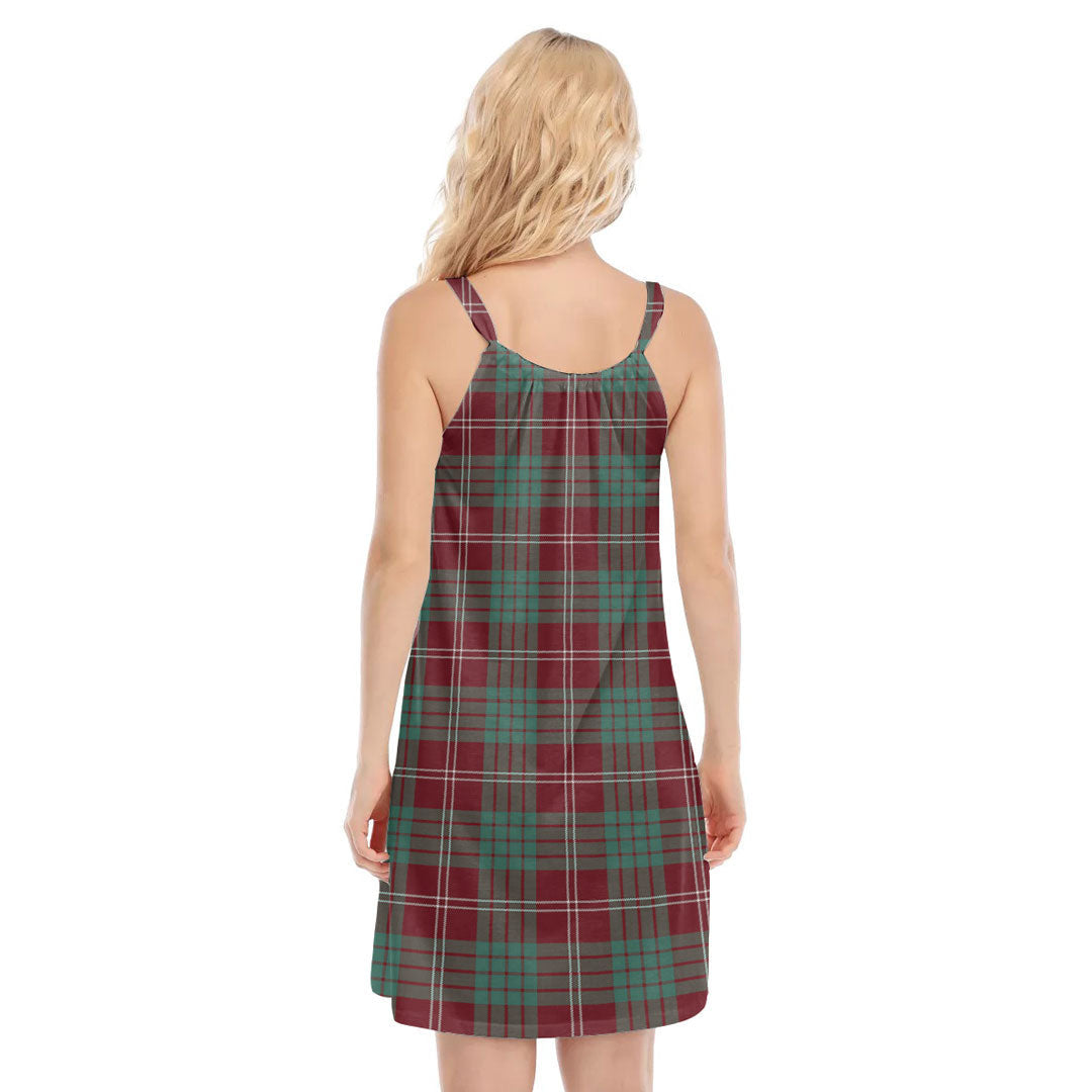 Crawford Modern Tartan Plaid O-neck Cami Dress