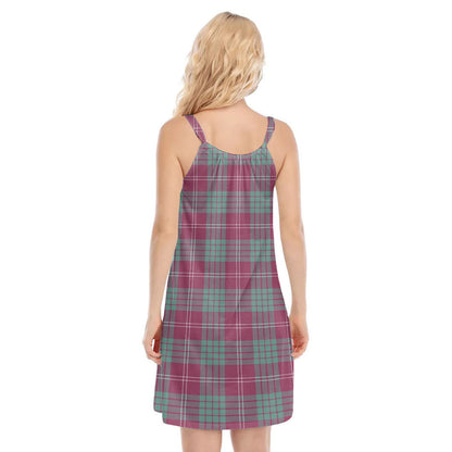 Crawford Ancient Tartan Plaid O-neck Cami Dress