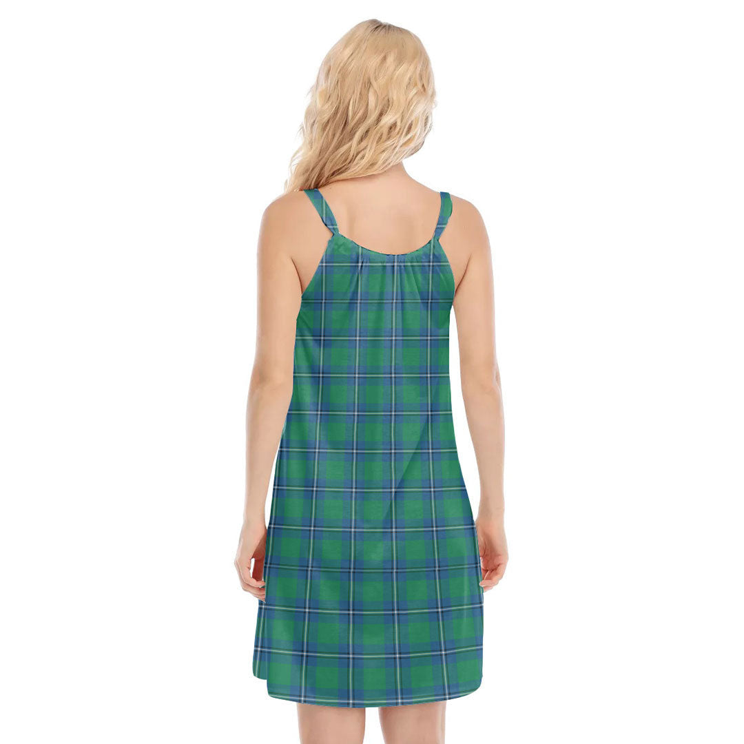 Irvine Ancient Tartan Plaid O-neck Cami Dress