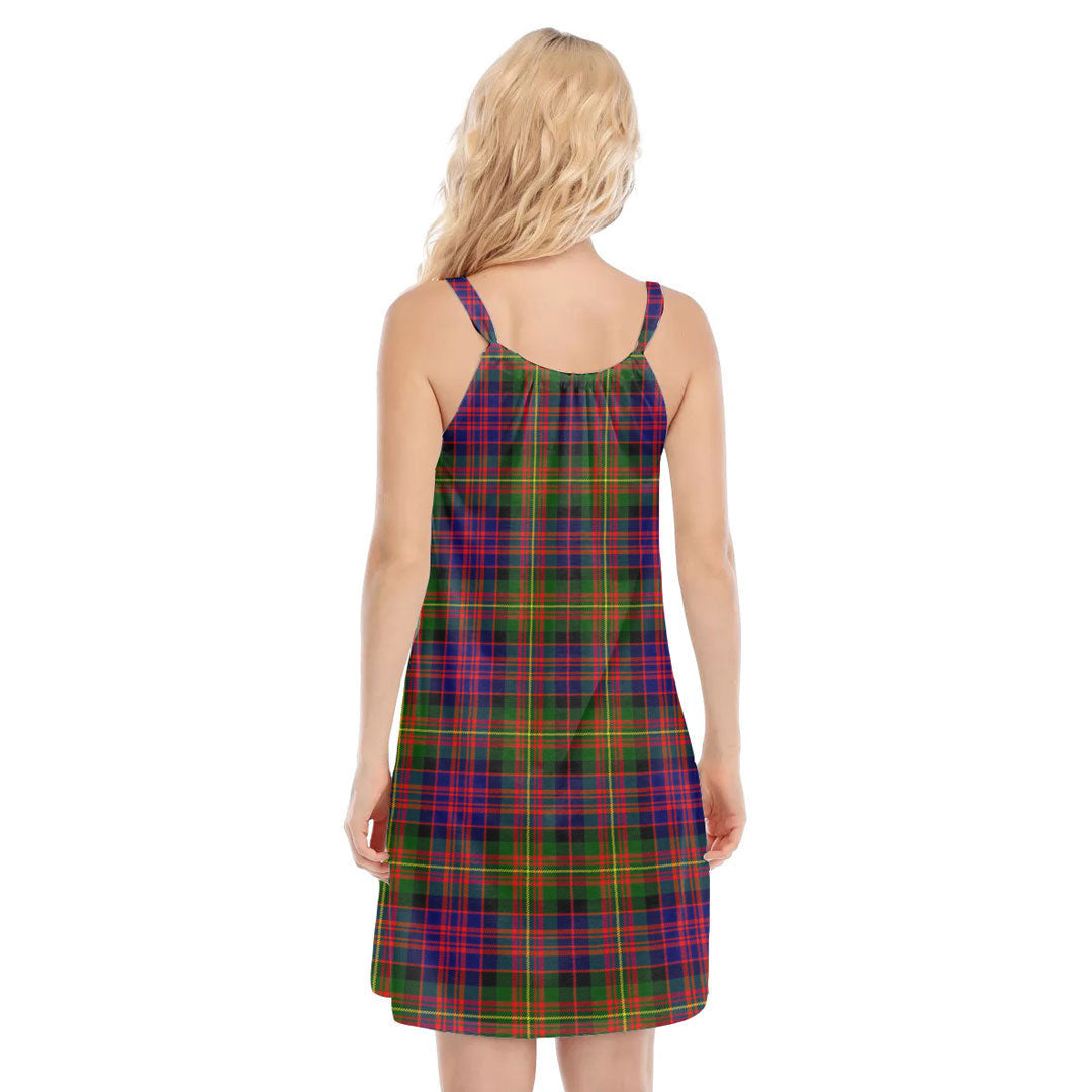 Carnegie Modern Tartan Plaid O-neck Cami Dress