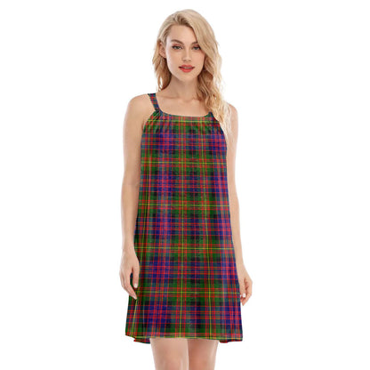 Carnegie Modern Tartan Plaid O-neck Cami Dress