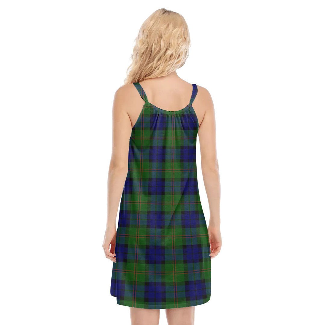 Dundas Modern Tartan Plaid O-neck Cami Dress