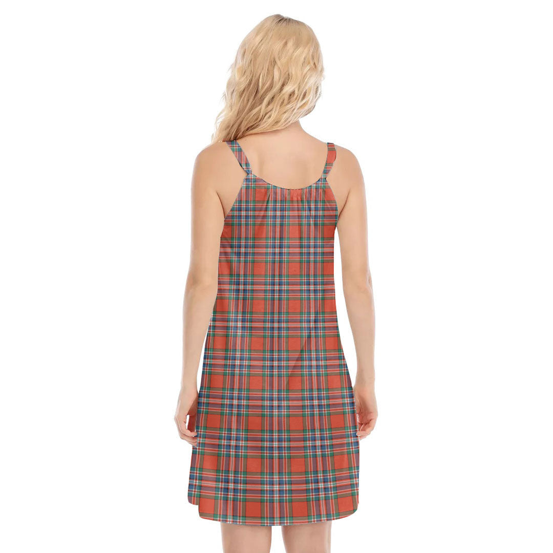 MacFarlane Ancient Tartan Plaid O-neck Cami Dress