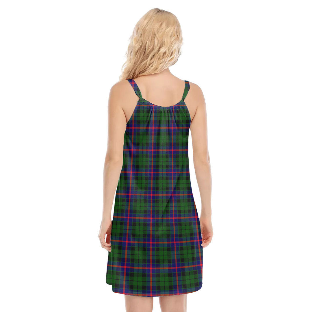 Morrison Modern Tartan Plaid O-neck Cami Dress