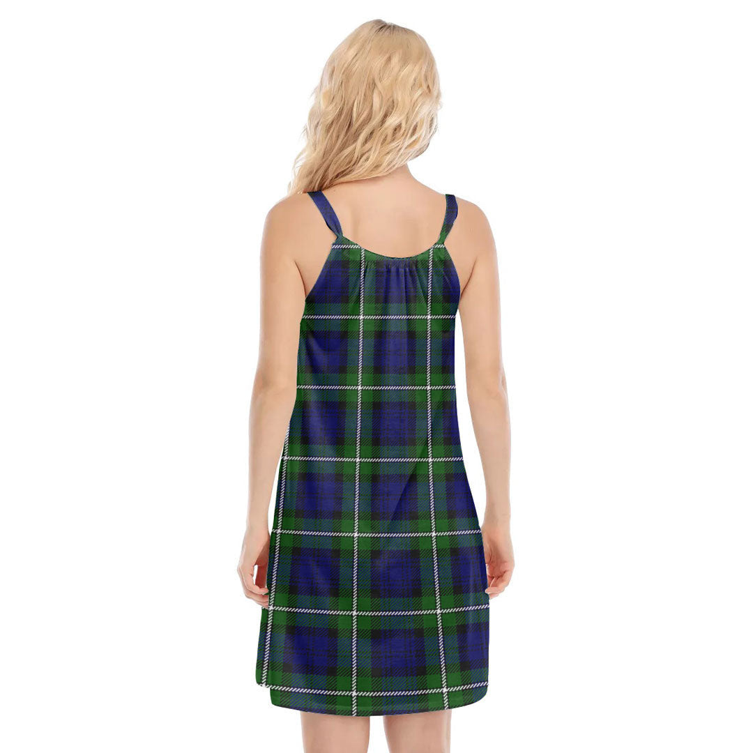 Forbes Modern Tartan Plaid O-neck Cami Dress