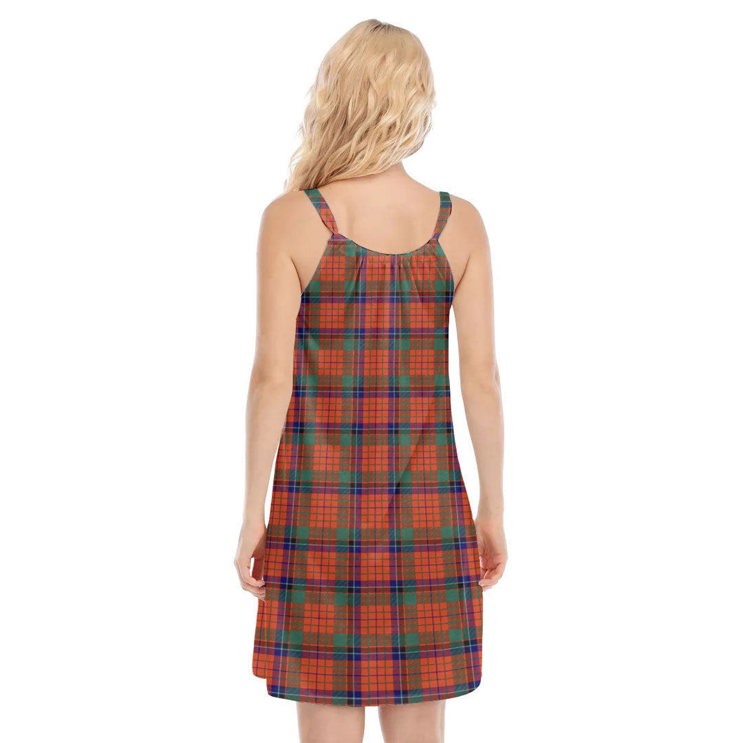 Nicolson Ancient Tartan Plaid O-neck Cami Dress