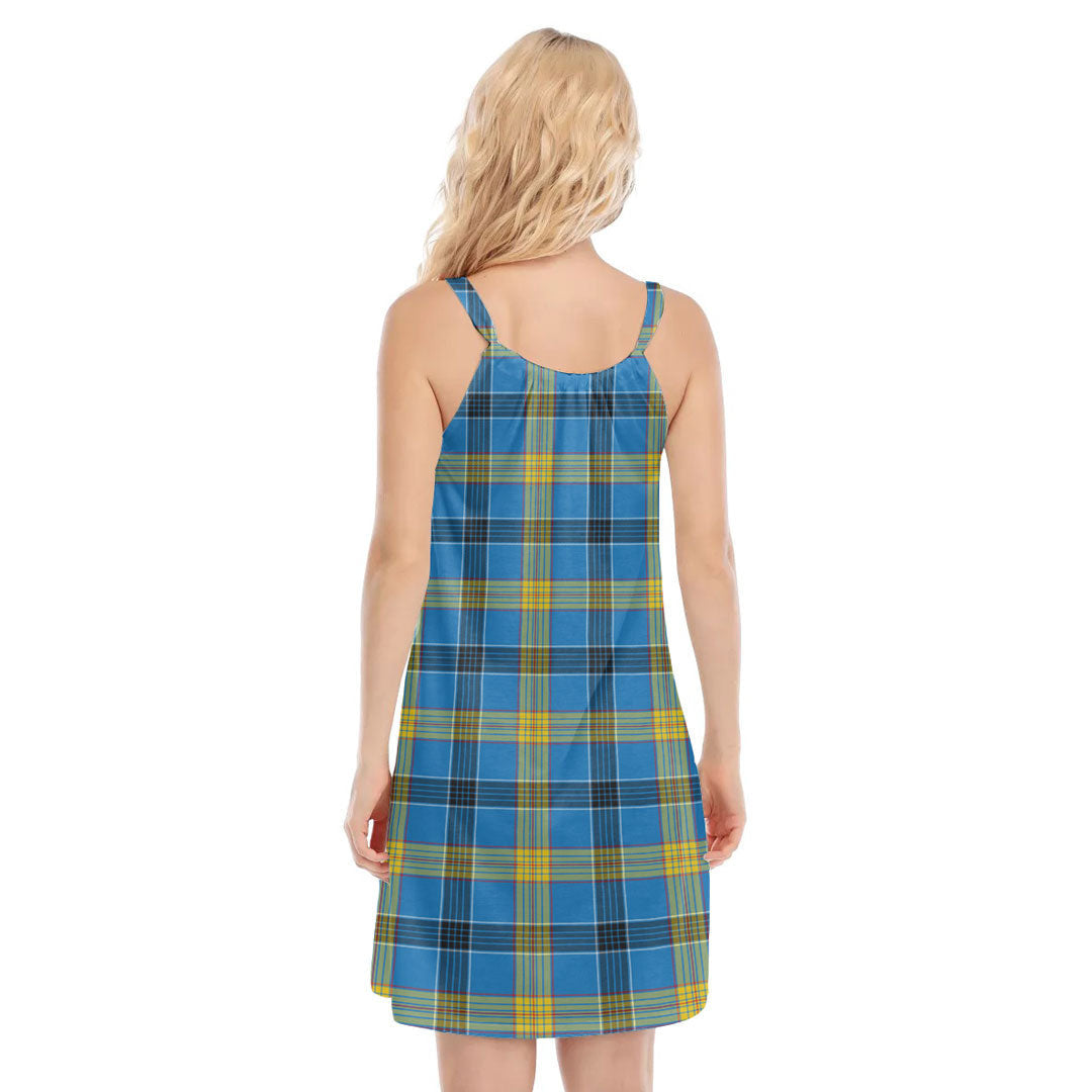 Laing Tartan Plaid O-neck Cami Dress