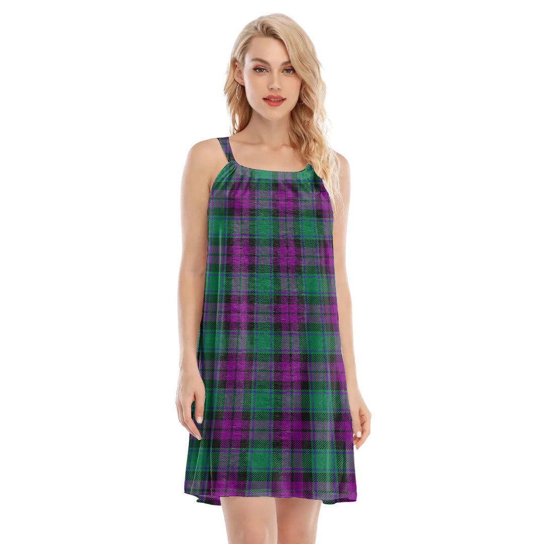 MacArthur Milton Tartan Plaid O-neck Cami Dress