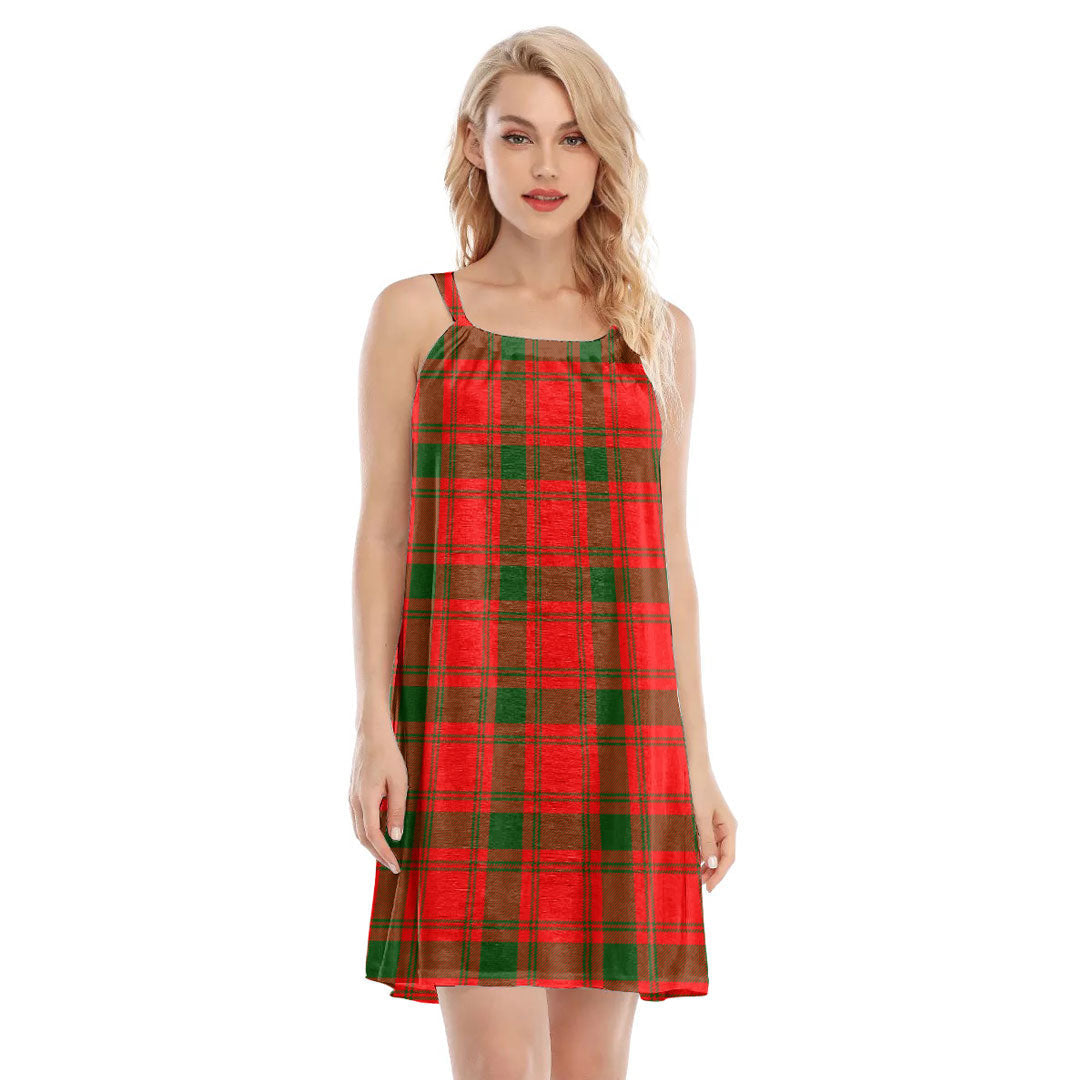 MacQuarrie Modern Tartan Plaid O-neck Cami Dress