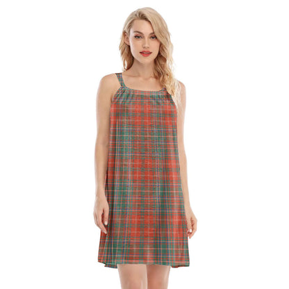 MacDougall Ancient Tartan Plaid O-neck Cami Dress