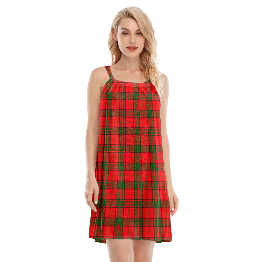 Adair Tartan Plaid O-neck Cami Dress