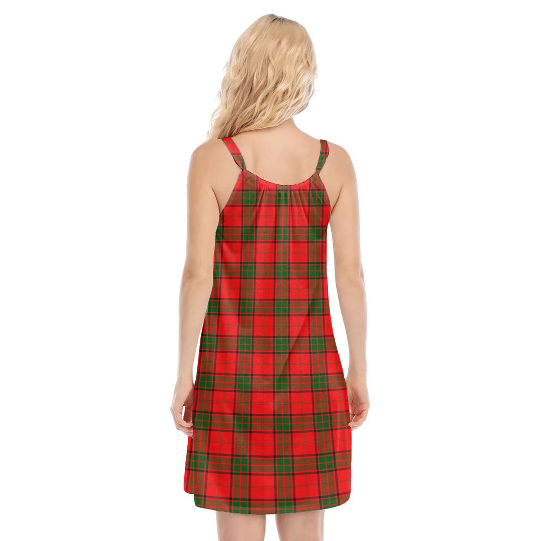 Adair Tartan Plaid O-neck Cami Dress