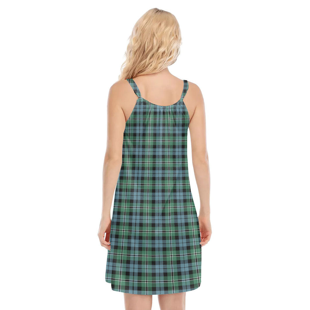 Melville Tartan Plaid O-neck Cami Dress