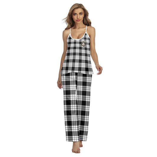 MacFarlane Black White Tartan Crest Cami Pajamas Sets