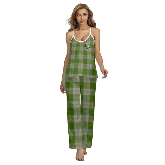 Cunningham Dress Green Dancers Tartan Crest Cami Pajamas Sets