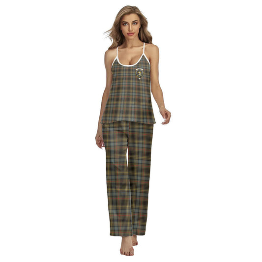 Stewart Hunting Weathered Tartan Crest Cami Pajamas Sets