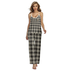 Menzies Black White Ancient Tartan Crest Cami Pajamas Sets